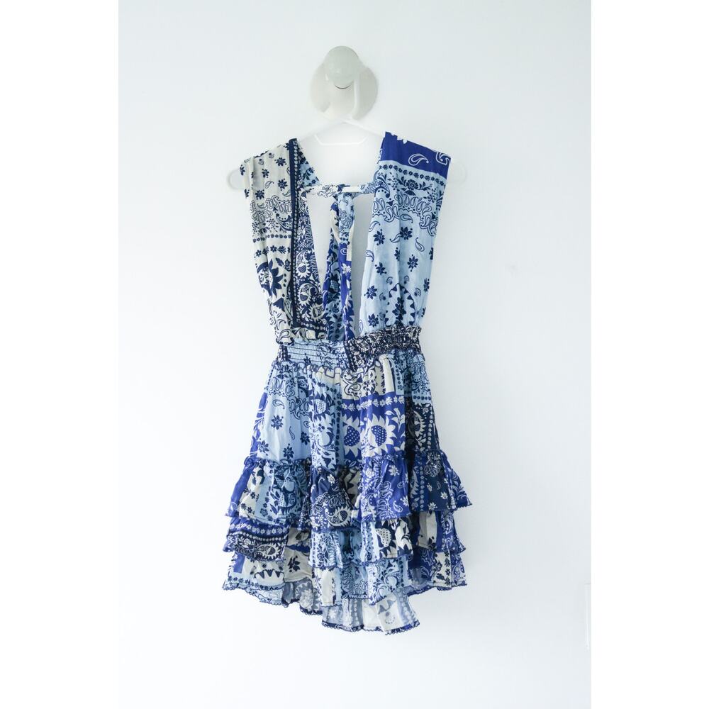 Agua Bendita Maona Atma Mini Dress Self Tie Paisley Size XS NWT - Picture 5 of 8